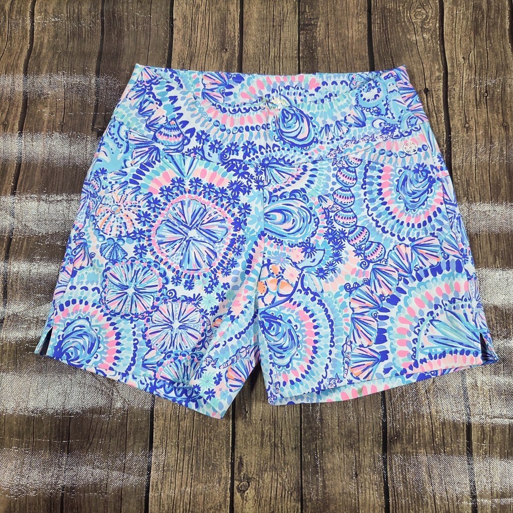 Lilly Pulitzer Luxletic Nakia UPF 50+ Bermuda Shorts Womens Blue 0 5" Inseam